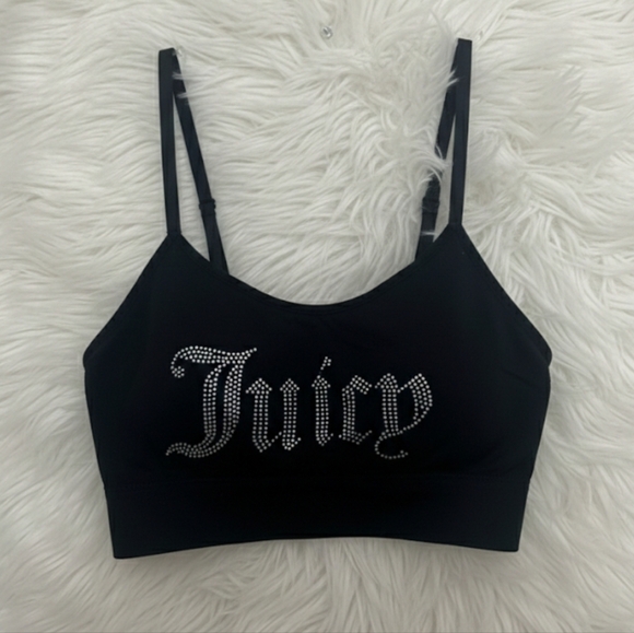 Juicy Couture Other - Juicy Couture Black Bralette with Rhinestone Logo